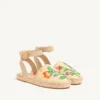Bribri Raffia-Sandale mit Blumenstickerei Bribri Raffia-Sandale mit Blumenstickerei