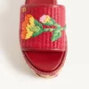 Bribri Raffia Wedge Slide mit Blumenstickerei 65 mm Bribri Raffia Wedge Slide mit Blumenstickerei 65 mm