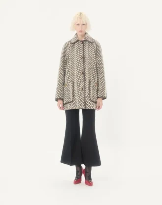 Caban aus Wollstoff mit Fauve Eclat Animal Print