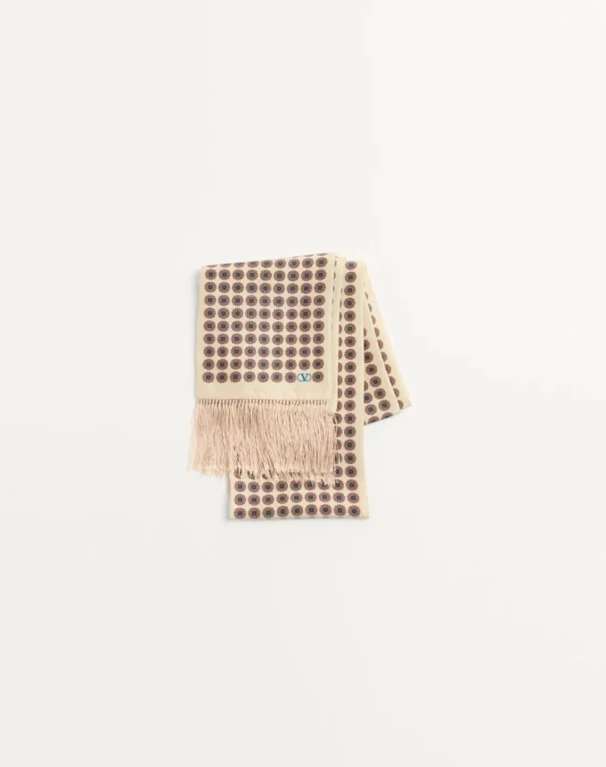 Chamber Seiden-Bandeau-Schal mit Fransen