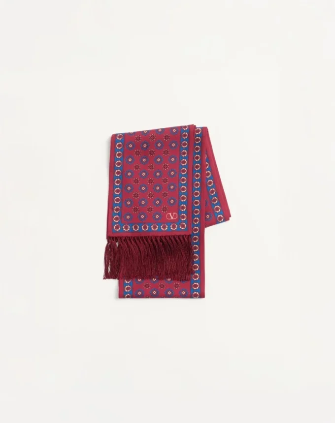 Chamber Seiden-Bandeau-Schal mit Fransen