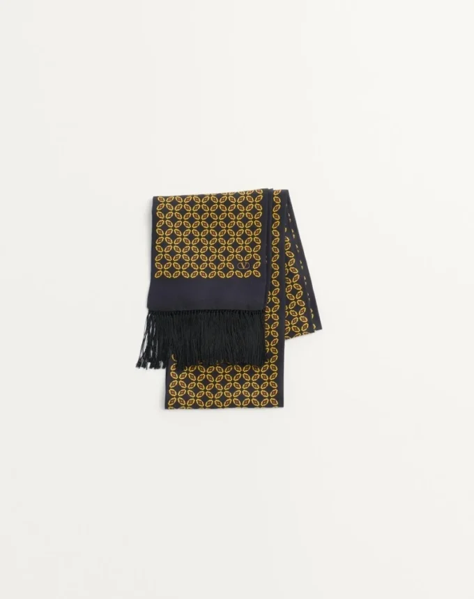 Chamber Seiden-Bandeau-Schal mit Fransen