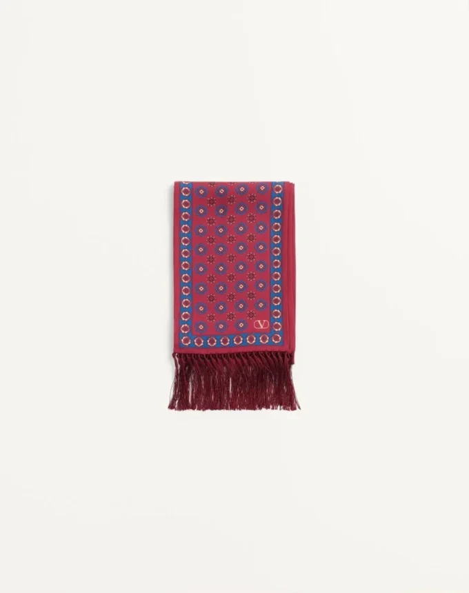 Chamber Seiden-Bandeau-Schal mit Fransen