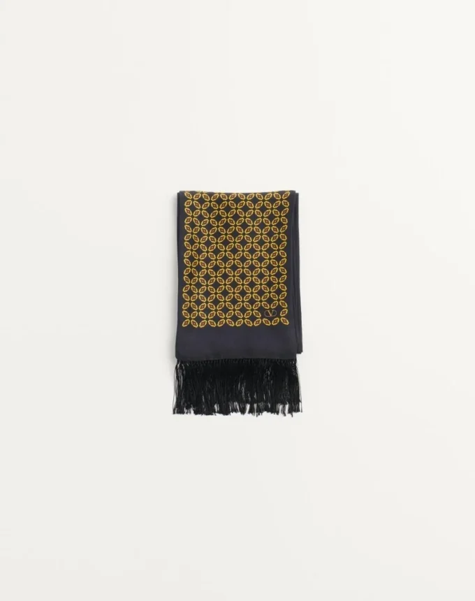 Chamber Seiden-Bandeau-Schal mit Fransen