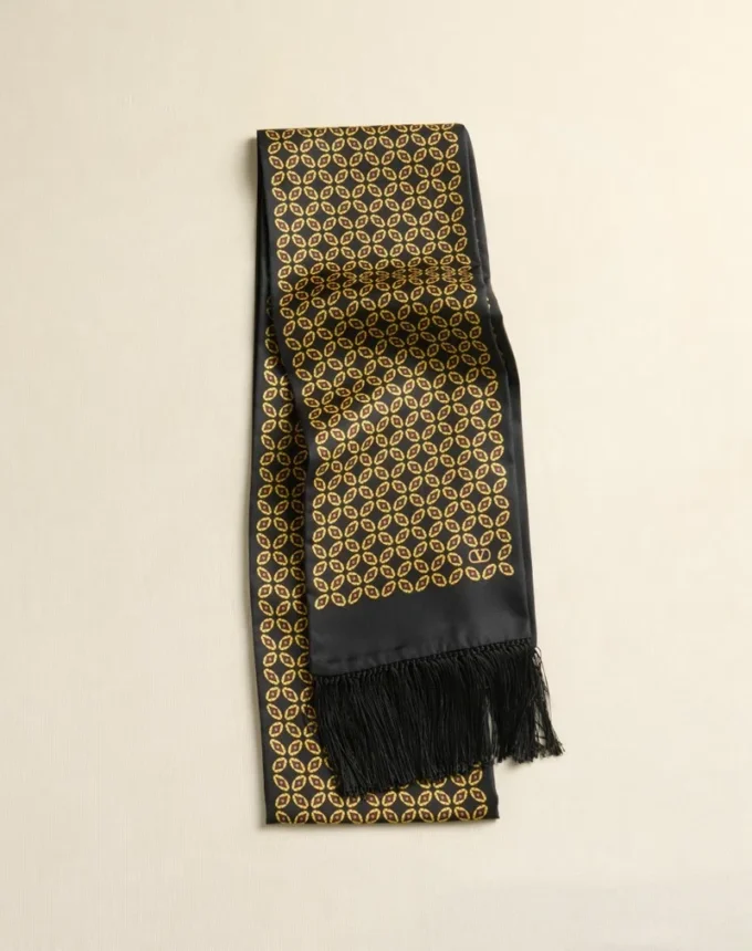 Chamber Seiden-Bandeau-Schal mit Fransen