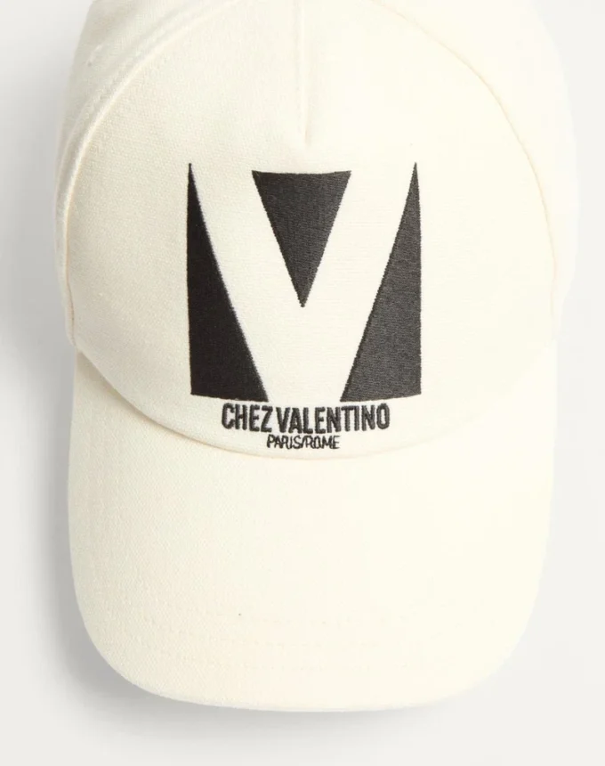 Chez Valentino Baseballkappe aus Baumwolle mit Stickerei