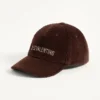 Chez Valentino Baseballkappe aus Samt mit Stickerei