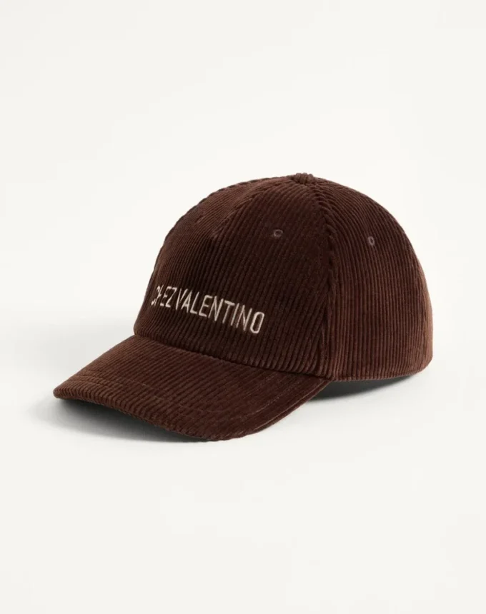 Chez Valentino Baseballkappe aus Samt mit Stickerei