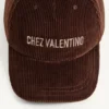 Chez Valentino Baseballkappe aus Samt mit Stickerei