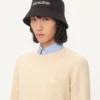 Chez Valentino Baumwoll-Bucket-Hat mit Stickerei