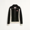 Chez Valentino Chenille-Sweatshirt mit Rollkragen, Reißverschluss und Aufnäher Chez Valentino Chenille-Sweatshirt mit Rollkragen, Reißverschluss und Aufnäher