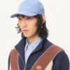Chez Valentino Denim-Baseballkappe mit Stickerei