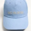 Chez Valentino Denim-Baseballkappe mit Stickerei