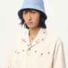 Chez Valentino Denim-Bucket-Hat mit Stickerei
