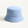 Chez Valentino Denim-Bucket-Hat mit Stickerei