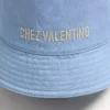 Chez Valentino Denim-Bucket-Hat mit Stickerei