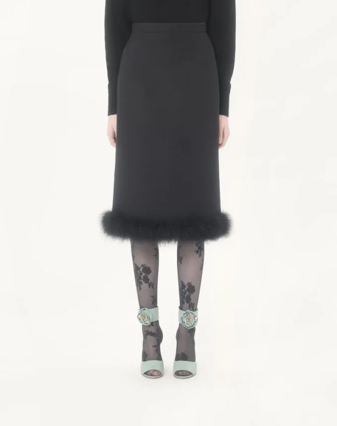 Crepe Couture Rock mit Federn Crepe Couture Rock mit Federn