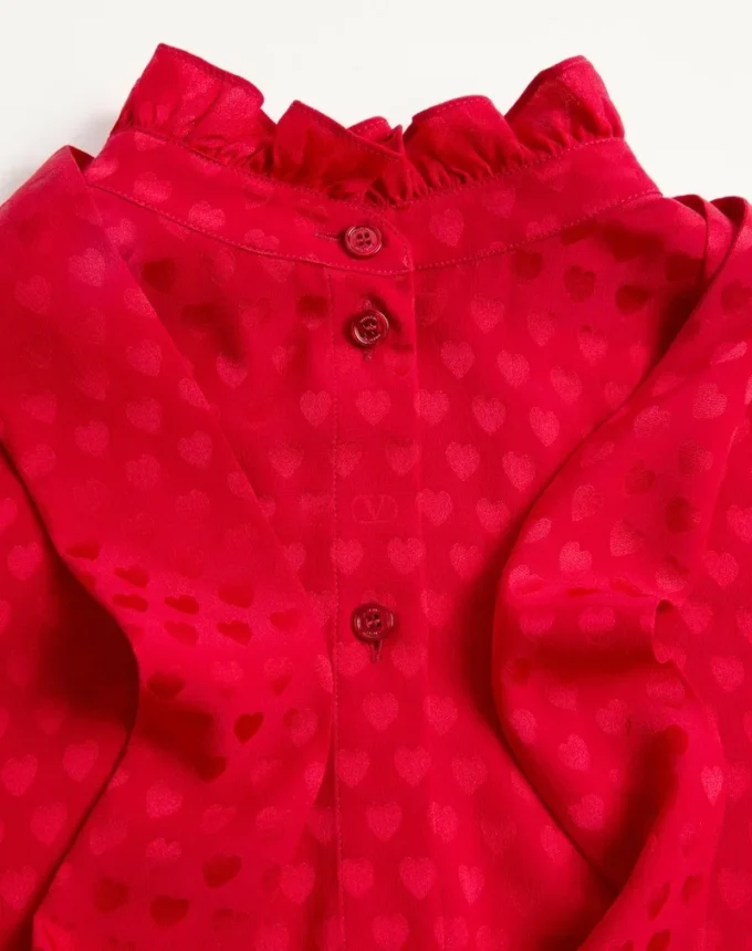 Crepe De Chine-Hemd mit Cour De Coeur-Print Crepe De Chine-Hemd mit Cour De Coeur-Print