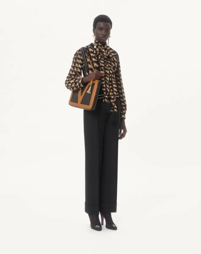 Crepe De Chine-Hemd mit Petit Charles-Print Crepe De Chine-Hemd mit Petit Charles-Print
