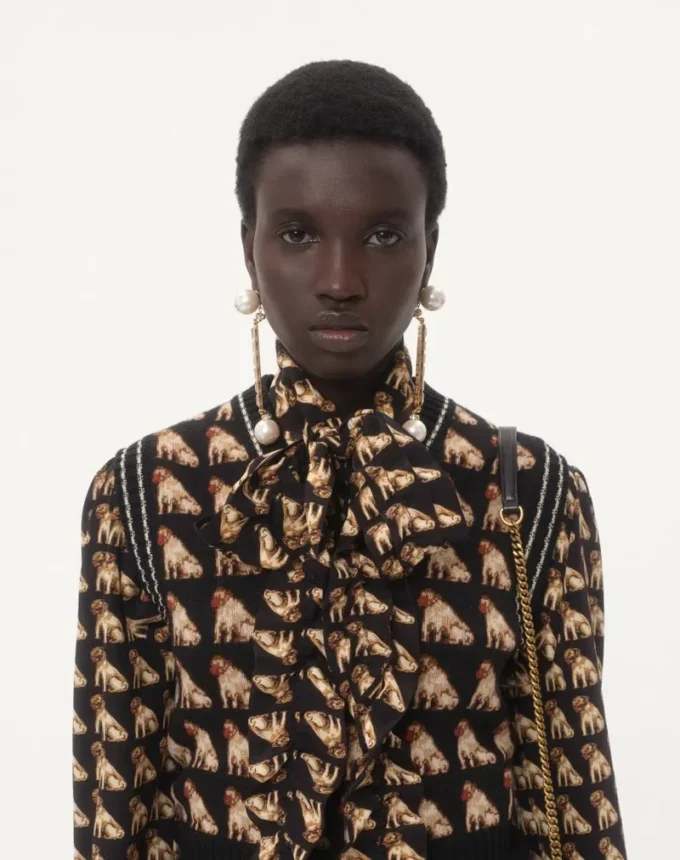 Crepe De Chine-Hemd mit Petit Charles-Print Crepe De Chine-Hemd mit Petit Charles-Print