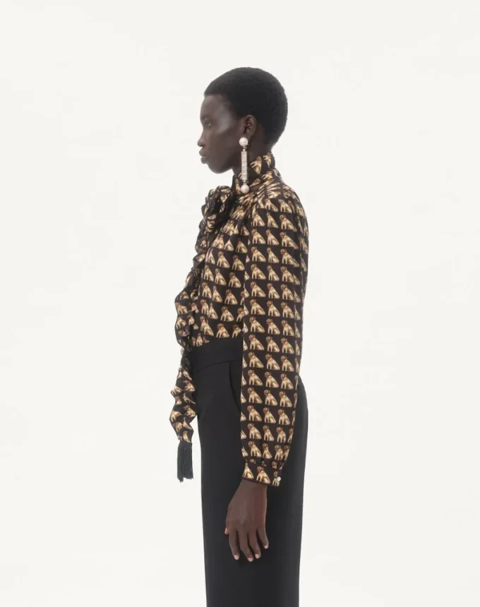 Crepe De Chine-Hemd mit Petit Charles-Print Crepe De Chine-Hemd mit Petit Charles-Print