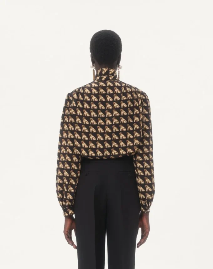 Crepe De Chine-Hemd mit Petit Charles-Print Crepe De Chine-Hemd mit Petit Charles-Print