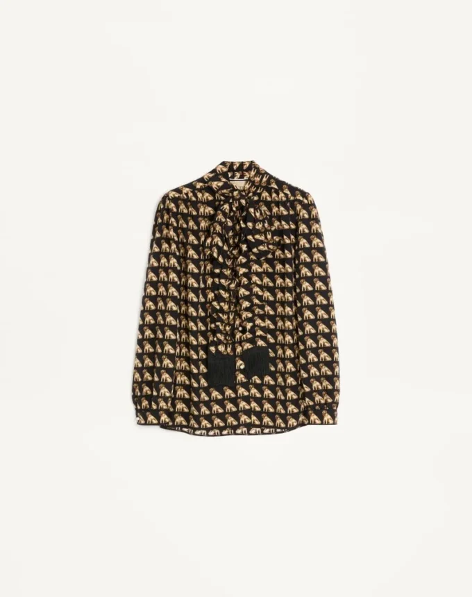 Crepe De Chine-Hemd mit Petit Charles-Print Crepe De Chine-Hemd mit Petit Charles-Print
