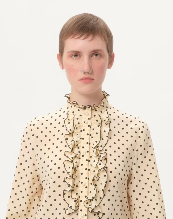 Crepe De Chine-Hemd mit Plusdepois-Print Crepe De Chine-Hemd mit Plusdepois-Print