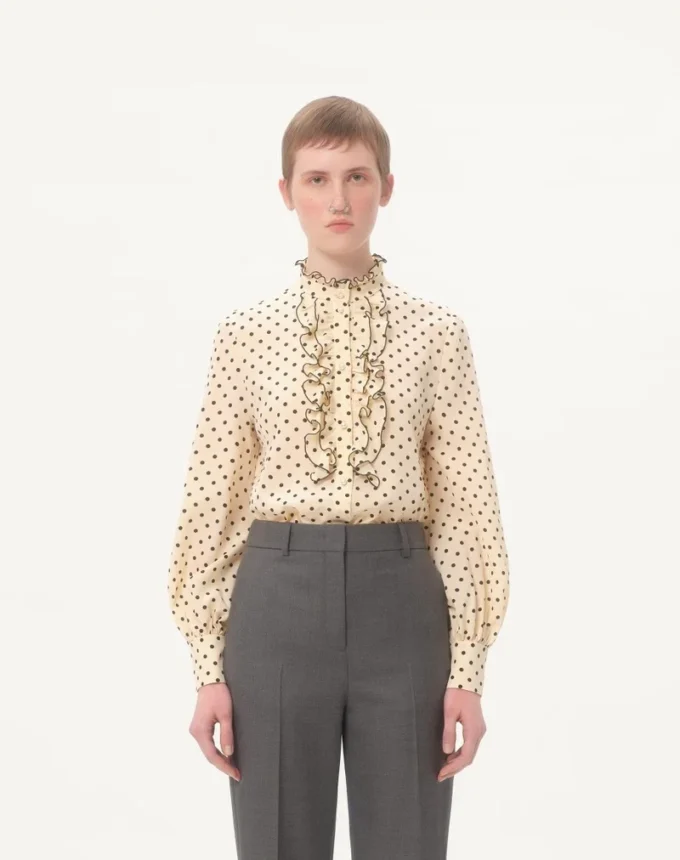 Crepe De Chine-Hemd mit Plusdepois-Print Crepe De Chine-Hemd mit Plusdepois-Print