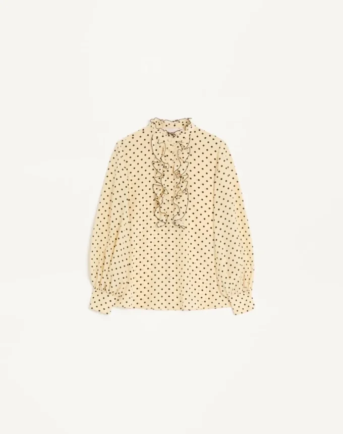 Crepe De Chine-Hemd mit Plusdepois-Print Crepe De Chine-Hemd mit Plusdepois-Print
