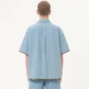 Denim-Bowlinghemd mit floralem Printbesatz Denim-Bowlinghemd mit floralem Printbesatz