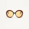 Dramatische runde Acetat-Brille im Stil der 1960er Jahre Dramatische runde Acetat-Brille im Stil der 1960er Jahre