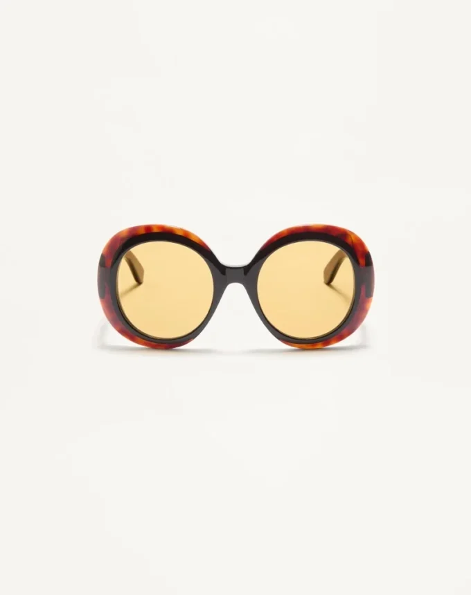 Dramatische runde Acetat-Brille im Stil der 1960er Jahre Dramatische runde Acetat-Brille im Stil der 1960er Jahre