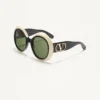 Dramatische runde Acetat-Brille im Stil der 1960er Jahre Dramatische runde Acetat-Brille im Stil der 1960er Jahre