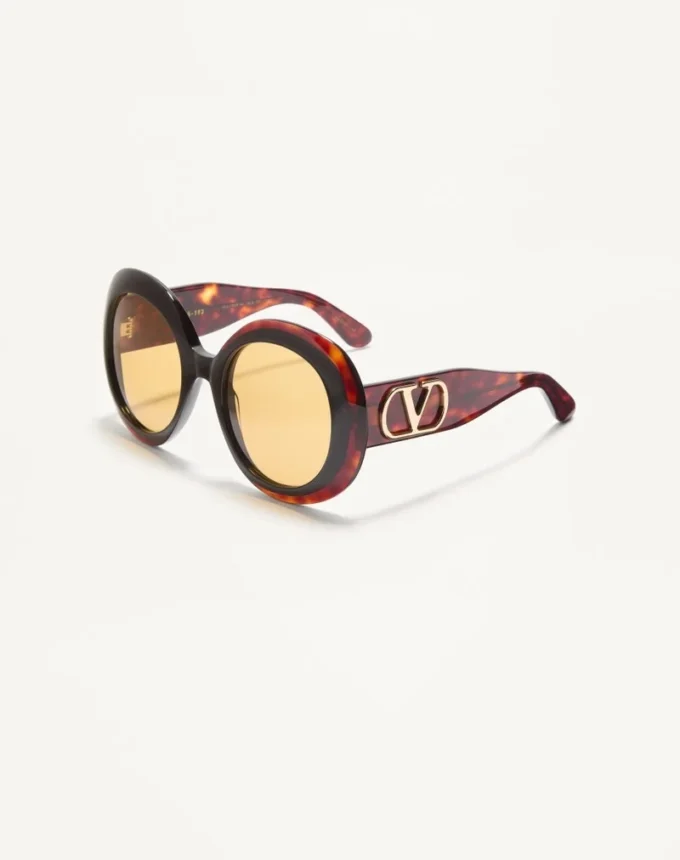 Dramatische runde Acetat-Brille im Stil der 1960er Jahre Dramatische runde Acetat-Brille im Stil der 1960er Jahre