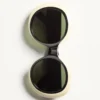Dramatische runde Acetat-Brille im Stil der 1960er Jahre Dramatische runde Acetat-Brille im Stil der 1960er Jahre