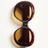 Dramatische runde Acetat-Brille im Stil der 1960er Jahre Dramatische runde Acetat-Brille im Stil der 1960er Jahre