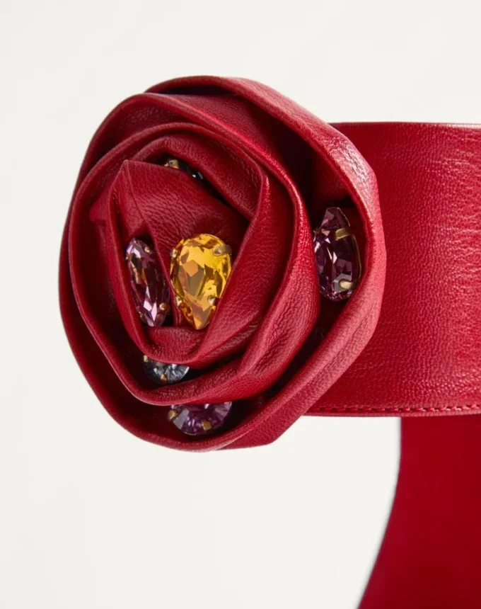 Drip Rose Sandaletten aus Zickleinleder mit Kristallen 105 mm Drip Rose Sandaletten aus Zickleinleder mit Kristallen 105 mm