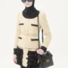Einfarbige Tweedjacke aus Wolle Einfarbige Tweedjacke aus Wolle