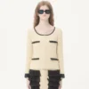Einfarbige Tweedjacke aus Wolle Einfarbige Tweedjacke aus Wolle