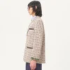 Einreihige Baumwolljacke mit Karomuster und bedruckten Kanten Einreihige Baumwolljacke mit Karomuster und bedruckten Kanten