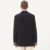 Einreihige Jacke aus Wolle und Baumwolle mit Jacquard-Besatz Einreihige Jacke aus Wolle und Baumwolle mit Jacquard-Besatz