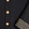 Einreihige Jacke aus Wolle und Baumwolle mit Jacquard-Besatz Einreihige Jacke aus Wolle und Baumwolle mit Jacquard-Besatz