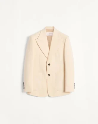 Einreihige Jacke aus Wollgabardine