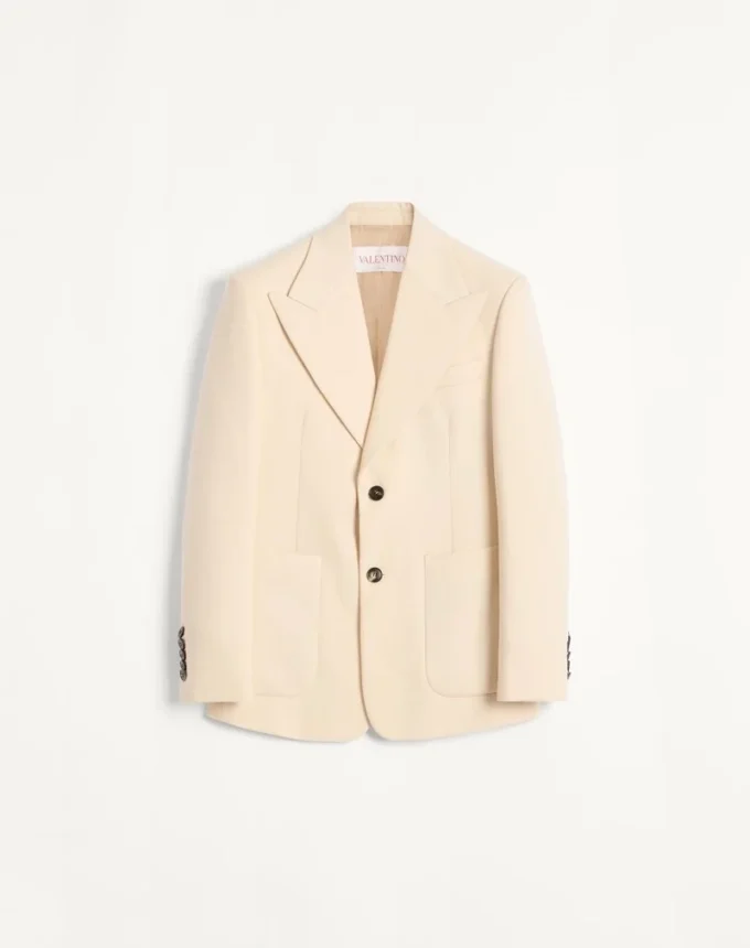 Einreihige Jacke aus Wollgabardine Einreihige Jacke aus Wollgabardine