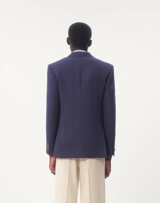 Einreihige Jacke aus Wollgabardine Einreihige Jacke aus Wollgabardine