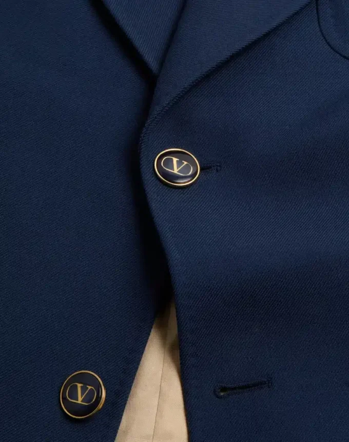 Einreihige Jacke aus Wollgabardine Einreihige Jacke aus Wollgabardine