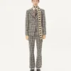Einreihige Jacke aus Wollmischung mit Karomuster Einreihige Jacke aus Wollmischung mit Karomuster