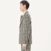 Einreihige Jacke aus Wollmischung mit Karomuster Einreihige Jacke aus Wollmischung mit Karomuster