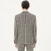 Einreihige Jacke aus Wollmischung mit Karomuster Einreihige Jacke aus Wollmischung mit Karomuster